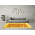 thumbnail image 3 of Ahgly Company Machine Washable Indoor Square Oriental Yellow Traditional Area Rugs, 3' Square, 3 of 4
