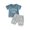 Blue-Little Dude, variant on Toddler Baby Boy Summer Clothes Little Dude Letter Short Sleeve T-Shirt Top Soild Color Shorts Outfit 2Pcs Set