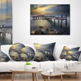 thumbnail image 3 of Designart Old Wood Boat Jetty into Blue Sea - Sea Bridge Throw Pillow - 18x18, 3 of 4