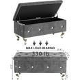 thumbnail image 2 of Recaceik Ottoman with Storage - Velvet Upholstered End of Bed Bench for Bedroom, Living Room, Entryway, Window - Grey, 2 of 7