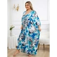 thumbnail image 2 of Animal Print Kaftan Dresses for Women Plus Size Caftan Loungewear Beach Party Casual Dress Oversized Vacation Tunic Striped V-Neck Night Gown, 2 of 10
