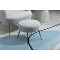 thumbnail image 7 of 28.75'' Wide Modern Wool Accent Armchair With Ottoman & Gold Leg-Light Gray, 7 of 7