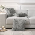 thumbnail image 5 of Phantoscope 18" x 18" 2-Pack Faux Fur Decorative Throw Pillows, Plush Cushions with Inserts for Couch, Bed, Chair, Dark Gray, 5 of 7