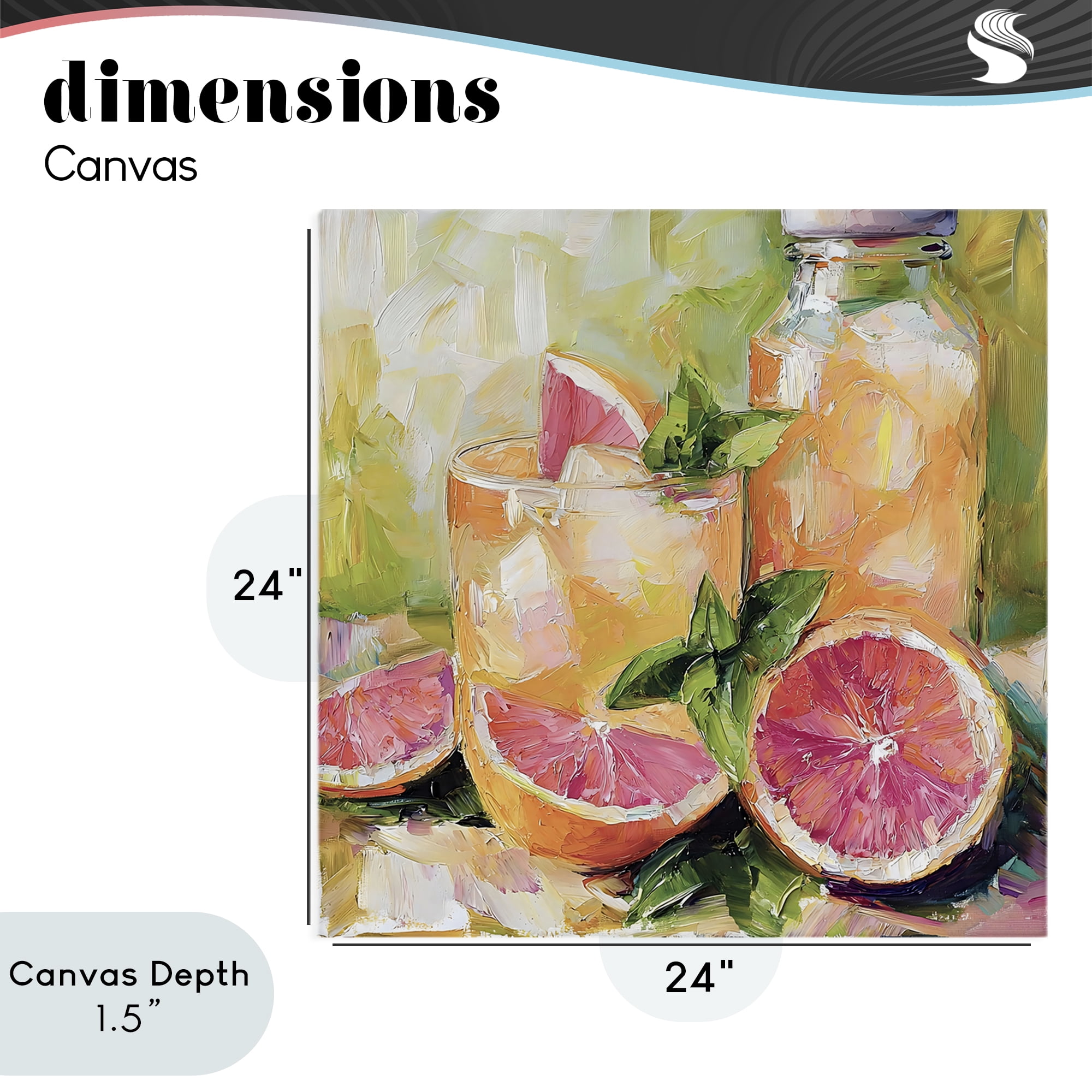 Stupell Industries Grapefruit Summer Refreshment Canvas Wall Art, design by Riley B