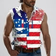 thumbnail image 2 of Men's 4th of July Sleeveless Shirt - Vintage Independence Day USA Flag Button-Down Tank Tops for Summer Casual, 2 of 5