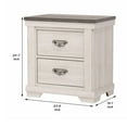 thumbnail image 5 of Benjara Nightstand with 2 Drawers and Metal Curved Pulls, Antique White, 5 of 5