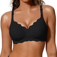 thumbnail image 6 of Gaukiv Womens Jelly Bras Wirefree Push Up Seamless Comfort Gel Strip Underband Breathable Fit Black 32, 6 of 6