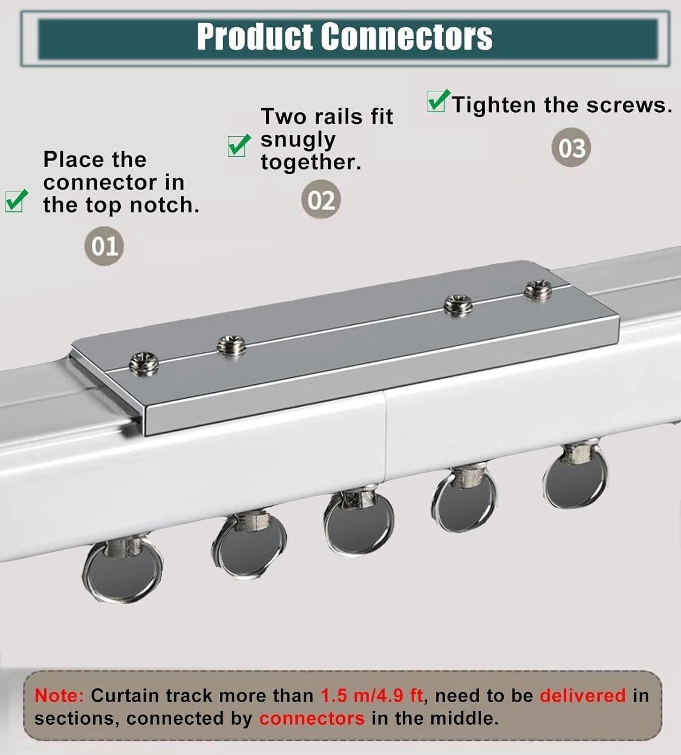 GXCZ Curtain Rods Straight Single Valance Rail 4ft-40ft, Heavy Duty Curtain Track Rail With Hooks Cuttable Curtain Rod(White Ceiling Mount,9ft/274cm)