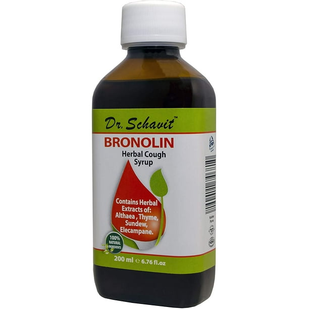 Dr. Schavit BRONOLIN Herbal Cough Syrup 100 Natural Ingredients 6.76fl