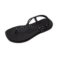 thumbnail image 4 of GPOECD Comfortable Flip Flops Summer Knot Thong Casual Flat Sandals Breathable Slippers for Women Black,5.5, 4 of 8
