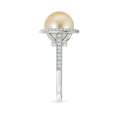 thumbnail image 3 of Angara Golden South Sea Cultured Pearl Halo Ring with Milgrain in 14K White Gold for Women | June Birthstone Jewelry for Her, 3 of 5