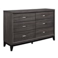 thumbnail image 2 of Miekor Furniture Contemporary Design 1pc 6-Drawers Dresser Gray Finish Polished Hardware Wooden Bedroom Furniture MK7618, 2 of 7