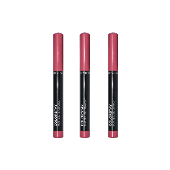 Revlon ColorStay Matte Lite Crayon Lipstick, (Insert Shade Name and Number, e.g., 004 Take Flight), 0.04 oz (3-Pack)