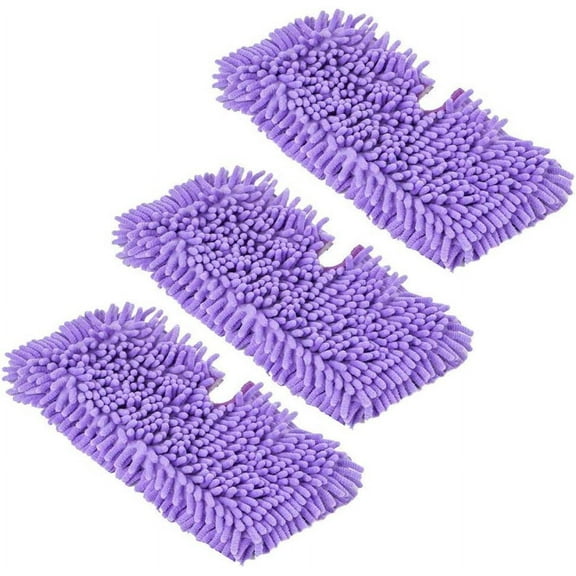 Aorsher Compatible with Shark Steam Pocket Mops Pads 3 Pack for Shark S3550, S3901, S3500 Series, S3501, S3601, S3801, SE450, Microfiber Mop Cleaning Pads, Purple