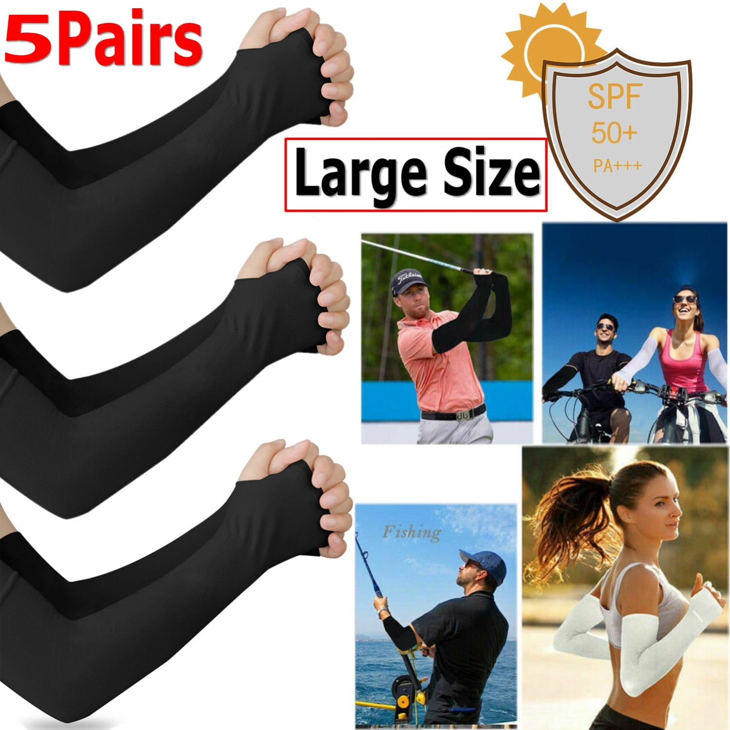 INC Cooling Arm Sleeves Sun UV Cover Sports band Basketball Cycling Large Size 