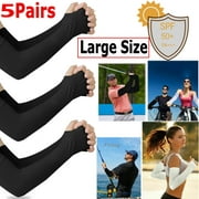 5 Pairs UV Sun Protection Arm Sleeves Cooling Sports Compression Sleeves for Basketball, Running, Cycling, Golf