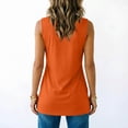 thumbnail image 4 of DailyTrove Women Round Neck Side Ruched Split Hem Loose Fit Sleeveless Daily Tank Shirt, 4 of 6