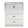 thumbnail image 3 of Bowery Hill 2-Drawer Mid-Century Metal Accent Storage Chest in Silver, 3 of 11
