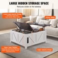 thumbnail image 2 of Vevor ZFXBSKFZ36YC412GHV1 36 in. Farmhouse Square Coffee Table, Hinged Lift Top with Built-in Power Strip, Wooden Rustic Cocktail - Brown & White, 2 of 10