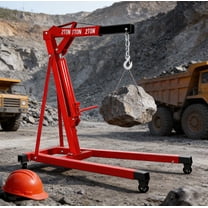 Hydraulic Engine Motor Hoist, Telescopic Boom Adjustment, 4400LBS Capacity, 4 Universal Casters, Workshop Crane, Workshops, Garages, Small Engine Repairs