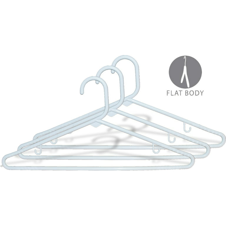 International Hanger White Plastic Tubular Suit Hanger for Tops or Pants,  144 Pack