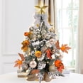 thumbnail image 2 of Fithood 2ft Tabletop Christmas Tree with Light Artificial Small Mini Thanksgiving Decoration with Flocked Snow, Christmas Decor & Xmas Ornaments for Table Top for Home & Office, 2 of 6