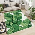 thumbnail image 2 of Watercolor Green Banana Leaves Area Rug, Summer Fresh Plant Printed Carpet, Indoor Rug Soft Comfortable Foot Feel Non-Slip for Living Room Bedroom Boy Girl Terrace Balcony Decor 5x7ft, 2 of 7