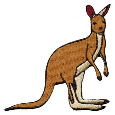 Full Body Kangaroo Embroidered Iron On Patch