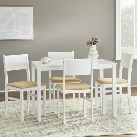 TMS Lucca 5-Piece Dining Set, White