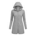 thumbnail image 4 of Miluxas Womens UPF 50+ UV Sun Protection Hoodie Long Jackets Fishing Running Hiking Performance Long Sleeve Hoody Coat Quick Dry Outdoor Gray, 4 of 5
