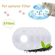 4 Pcs Round/Square Pet Cat Dog Water Fountain Activated Carbon Filters Replacement Waterfall Waterer Replacement Supplies