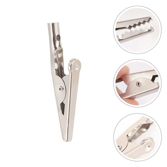 MUSEYA Silver Stainless Steel Alligator Clips for Home Use with Durable Design 24 Pack 51mm