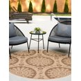 thumbnail image 4 of Unique Loom Outdoor Botanical Collection Area Rug - Medallion (6' 1" Round Brown/Beige), 4 of 12