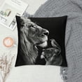 thumbnail image 2 of Orinice Lion Bird Black and White Decorative Throw Pillow Cover for Home Couch Living Room Bed Sofa 18x18in, 2 of 5