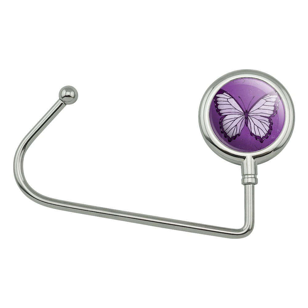 Butterfly Artsy Purple Purse Bag Hanger Holder Hook