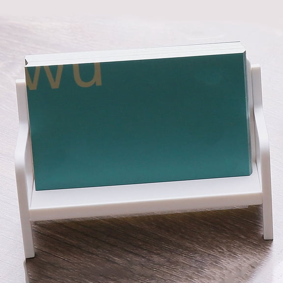 FENGGUIQU White Plastic Business Card Holder Stand for Office Desk, Desktop Organizer and Accessory Storage