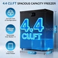 thumbnail image 3 of 4.4 CU FT Mini Chest Freezer with 2 Removable Baskets Small Deep Freezer with LED Temperature Control For Office, Black, 3 of 8