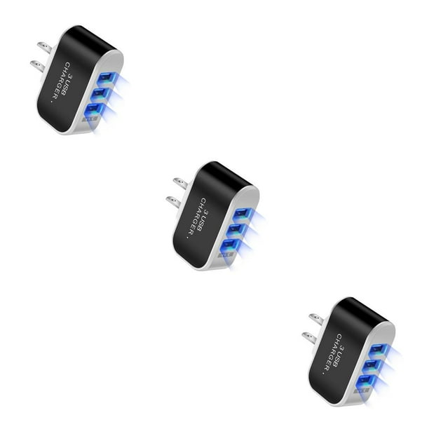 Enchufe de EE. UU. Methold 3 puertos USB LED 110V Adaptador de carga de tableta