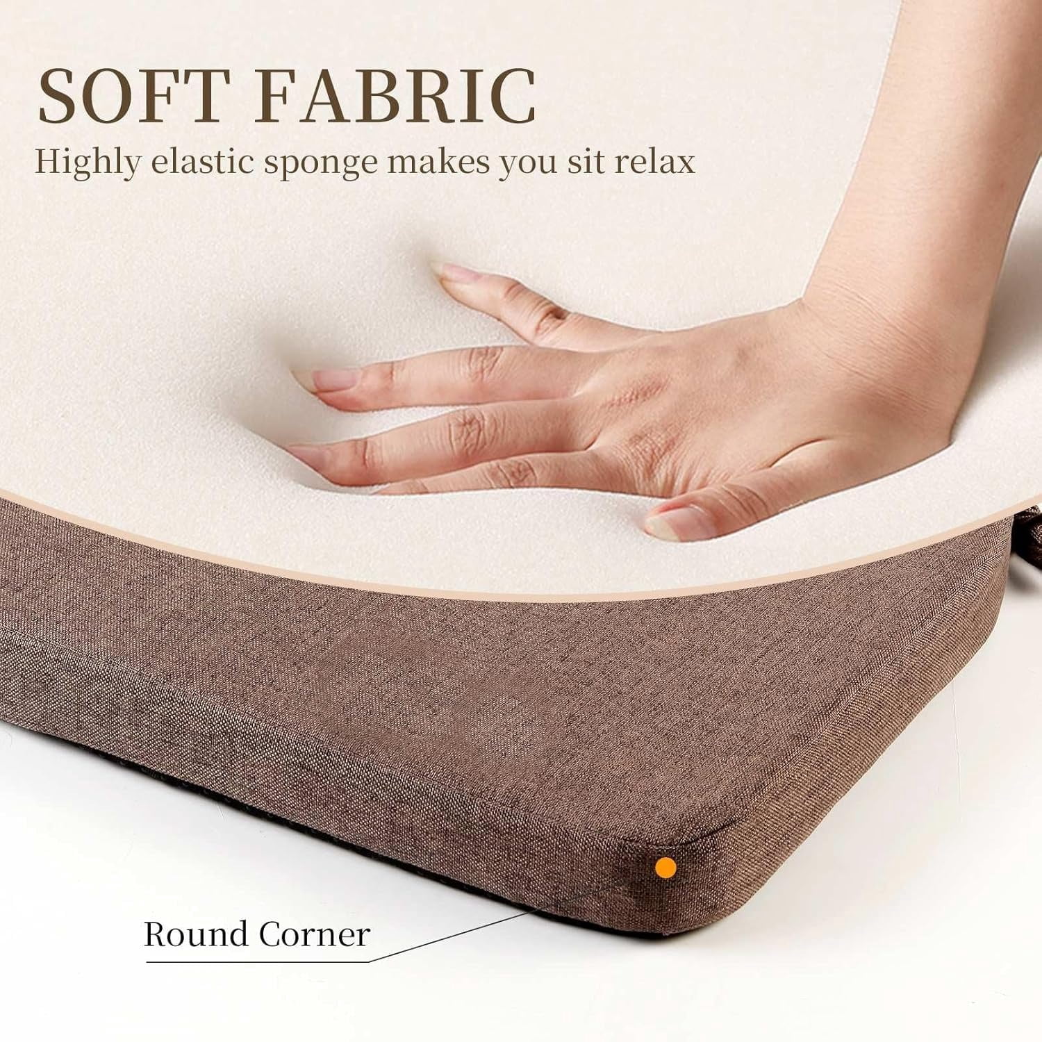Outdoor Chair Cushions, 17" x 17" x 2" Patio Chair Cushions for Outdoor Furniture, Indoor Dining Seat Chair Pads with Ties, for Patio, Garden, Living Room