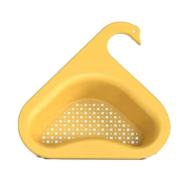 Faucet Hanging Filter Basket – Kitchen Sink Strainer, Self-Cleaning Food Waste Filter, Multifunction Colander Drain Basket For Sink (Yellow)