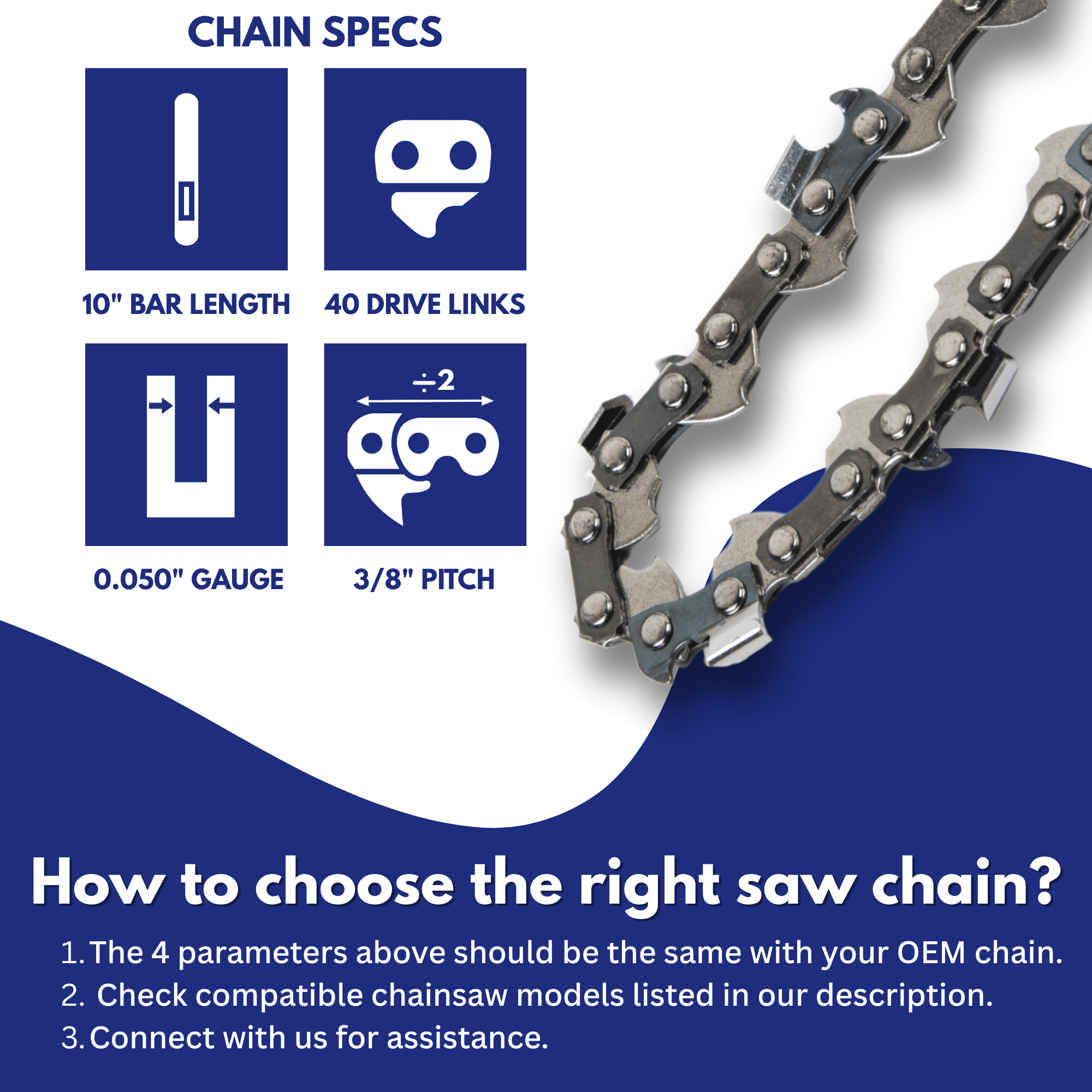12 Inch S44 Chainsaw Chain 44DL Jeremywell 12 Inch Chainsaw Chain