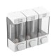 thumbnail image 5 of Juego de dispensador de jabón y champú para loción líquida de 3 cámaras para montaje en pared, accesorios de baño, 5 of 14