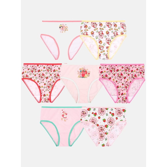 Strawberry Shortcake Little Girls Cotton Brief Character Underwear Set - 7 Pack, Size 4-8