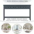 thumbnail image 5 of Harper & Bright Designs Retro Long Console Table with Storage Drawers and Bottom Shelf, Wood Rustic Sofa Table for Entryway Living Room, Hale Navy, 5 of 18