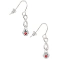 thumbnail image 1 of Delight Jewelry Silvertone Mini Paw with Red Crystal Silver tone Infinity French Earrings, 1 of 4