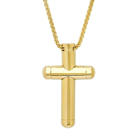 Hmy Jewerly 18k Gold Plated Tube Cross Pendant