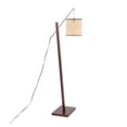 thumbnail image 4 of Lumisource Arturo Contemporary Floor Lamp in Walnut Wood and Satin Nickel with Rattan Shade, 4 of 7