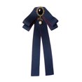 thumbnail image 4 of Segolike Ribbon Bow Tie Brooch Neck Tie Neckties Choker Jabot Elegant Pre Tied Ties Bowknot Brooch Pin for Graduation, Birthday, Female, Lady, Wedding Blue with Red, 4 of 8
