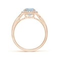 thumbnail image 2 of ANGARA Natural Round 1.12 ct Aquamarine Halo Ring with Criss Cross Shank in 14K Rose Gold for Women (Size-7mm) | March Birthstone, Anniversary, Jewelry Gift for Women | Natural Aquamarine Ring, 2 of 10