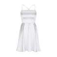 thumbnail image 3 of Horkkom Satin Dress for Women Sleeveless Spaghetti Strap Mini Dress Slip Cowl Neck Silky Cocktail Party Dresses, Gifts for Women, 3 of 5